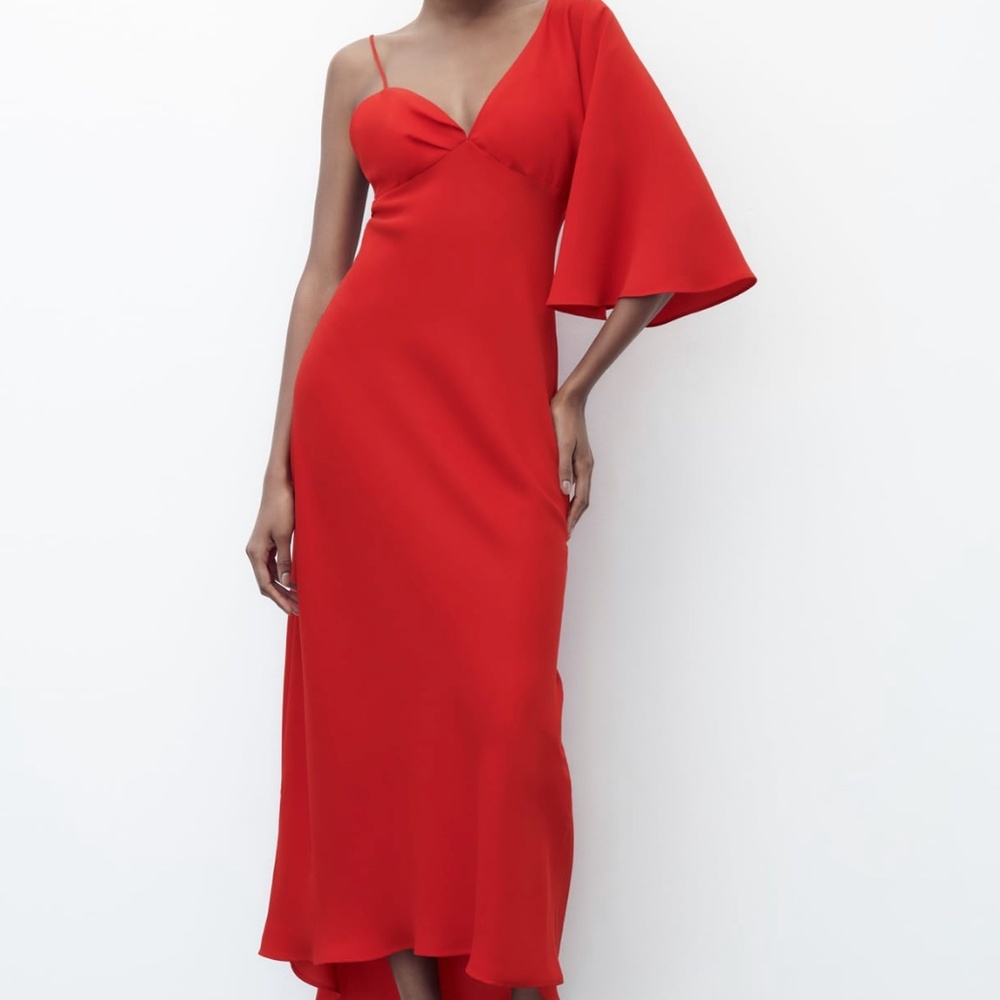 Zara limited edition asymmetric midi dress